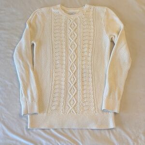 L.L. Bean Signature Knit Sweater - Cream, sz M